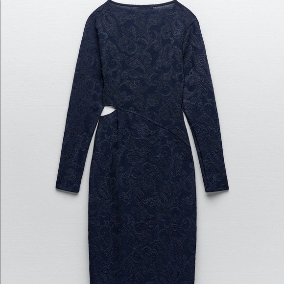 Zara Cut-Out Jacquard Dress - Picture 9 of 11